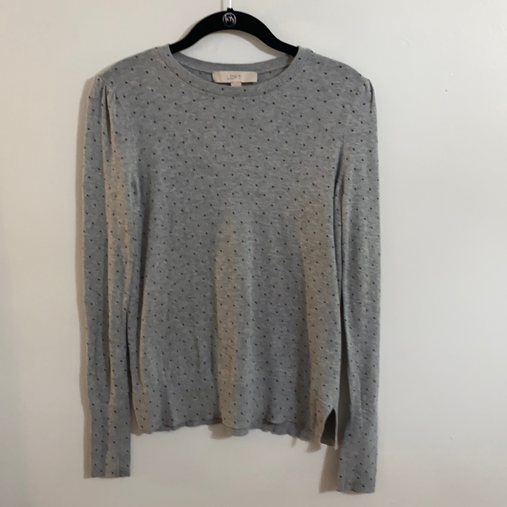 Ann Taylor Loft black polka dot sweater